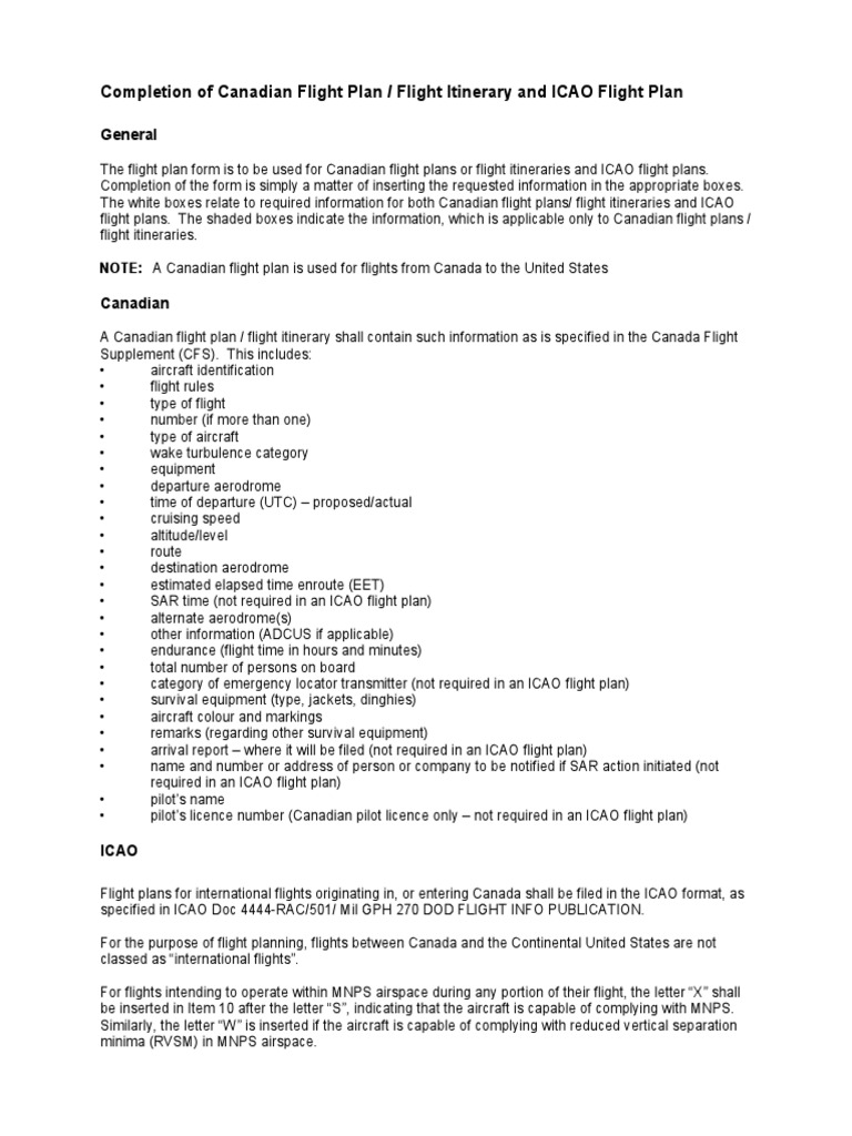 2 ICAO Flight Plan Instructions | PDF | Transponder (Aeronautics ...