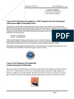 Canyon View Elementary Recognized As A 2013 National Center For Educational Achievement Higher Performing School