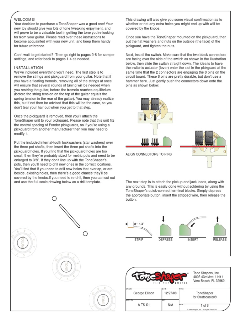 Tone Shaper Instructions Strat 1 | PDF | Guitars | Irish Musical ...