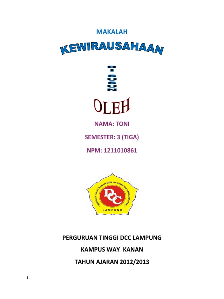 Makalah Kewirausahaan