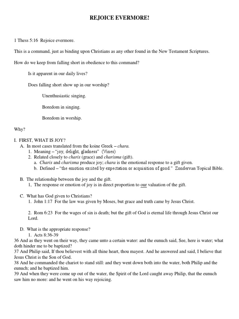 Understanding "Rejoice Evermore" | PDF | Eternal Life (Christianity) | Sin