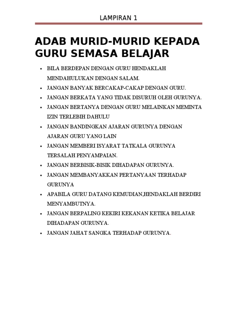 Adab Terhadap Guru Turunnya Ilmu Itu Ketika Adabnya Sudah Baik Sekolah Mutiara Bali