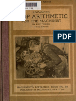 Advanced Shop Arithmetic For The Machinist Book No. 52