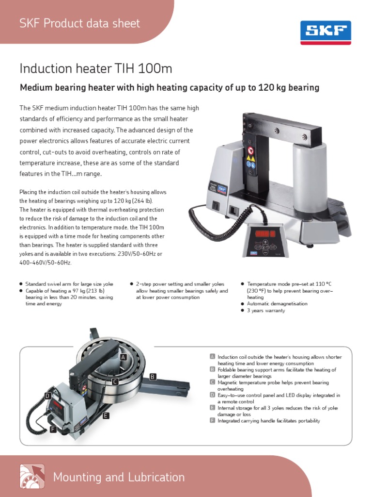 Induction Heater TIH 100m: SKF Product Data Sheet | PDF | Bearing ...