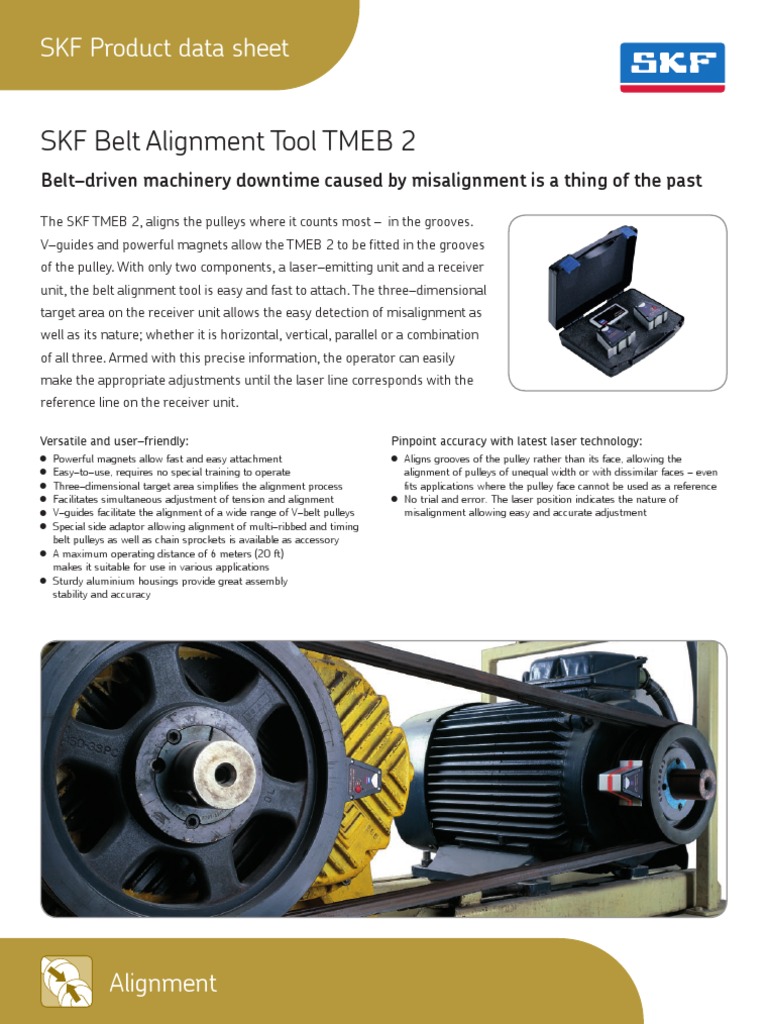 SKF Belt Alignment Tool TMEB 2 SKF Product Data Sheet PDF Belt