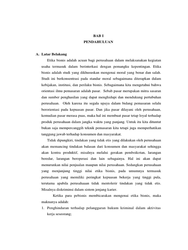 Makalah Etika Pemasaran 1