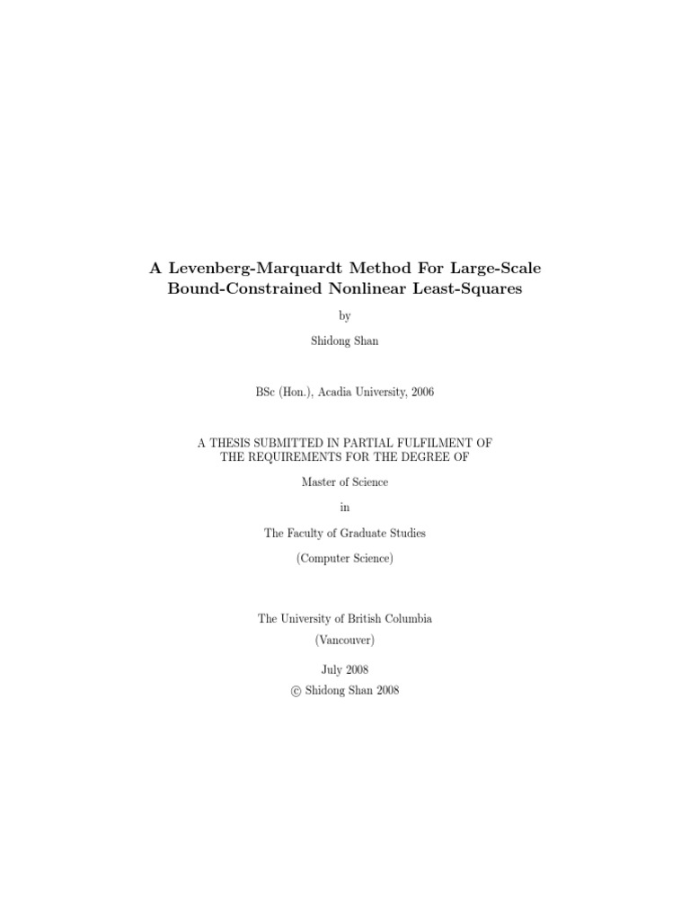 Levenberg Marquardt Method | PDF