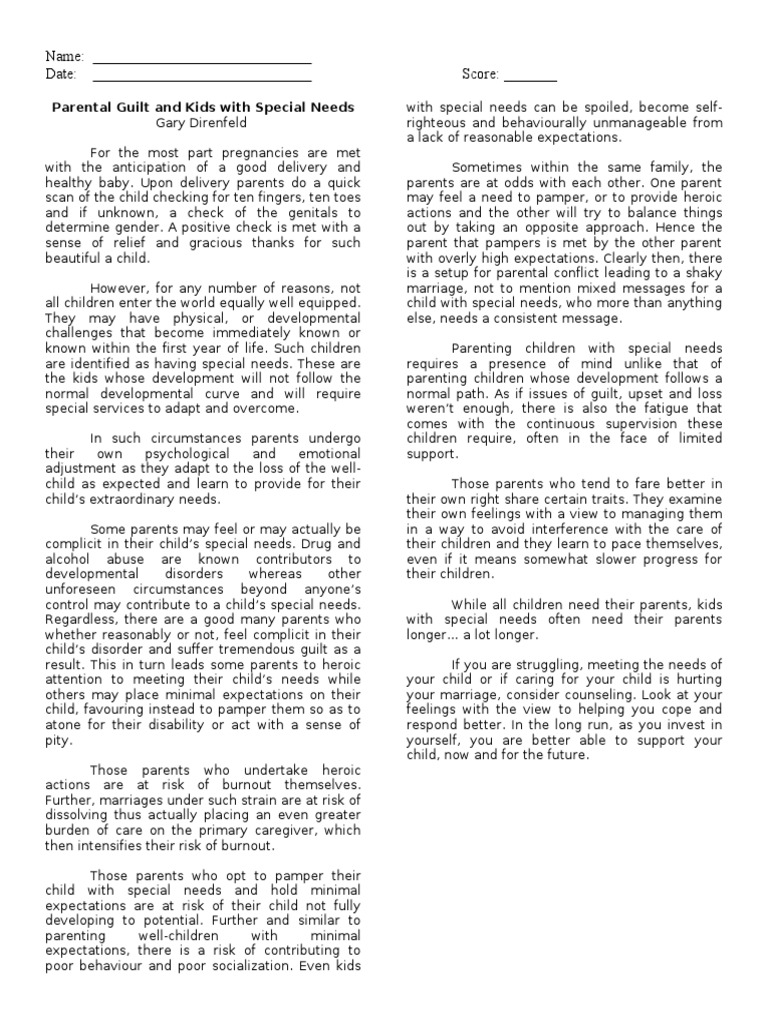 Co-Parenting Challenges with Special Needs | PDF | Wellness