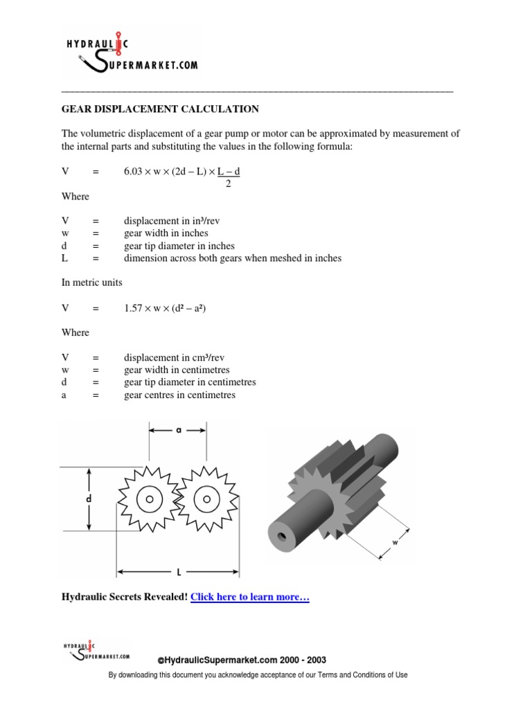 Gear Displacement Calculation | PDF