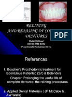 Relining and Rebasing of Complete Dentures: Bds MSC MRD Rcsed 4 Year/removable Prosthodontics 441-442