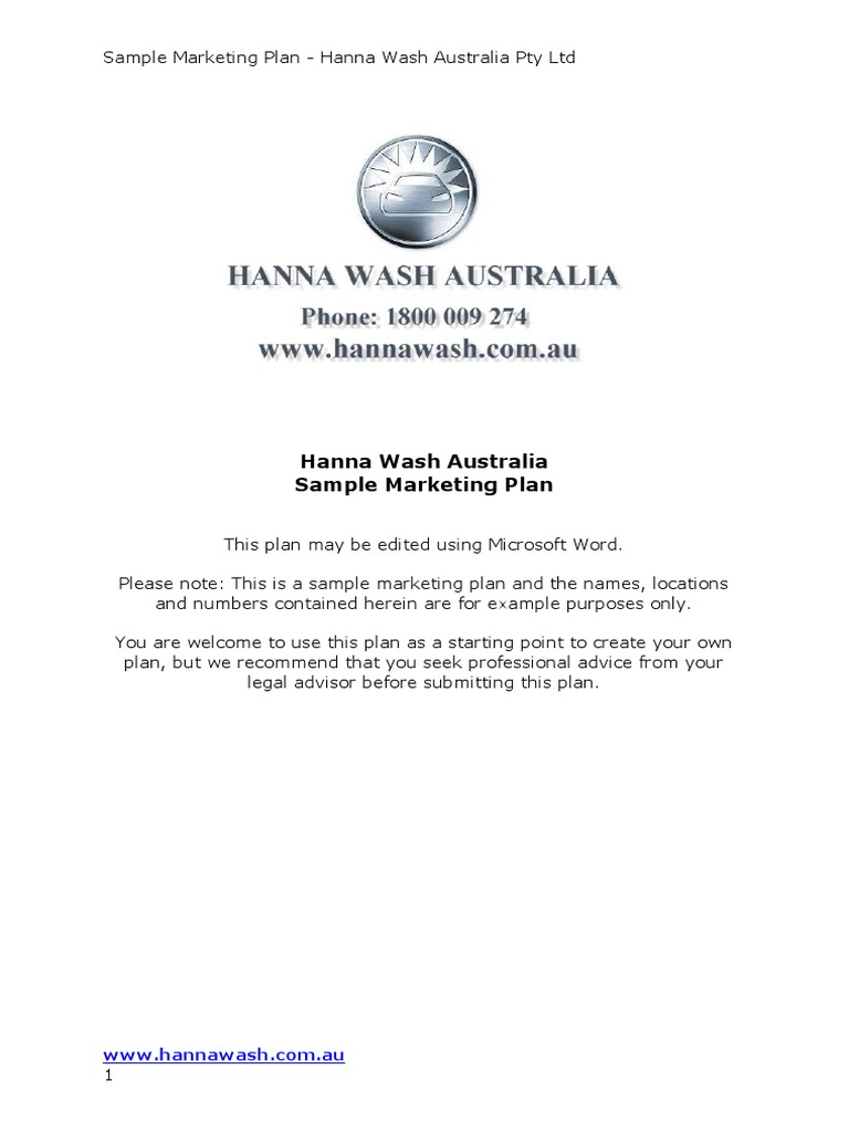 Car Wash Marketing Plan Sample Marketing Business Economics