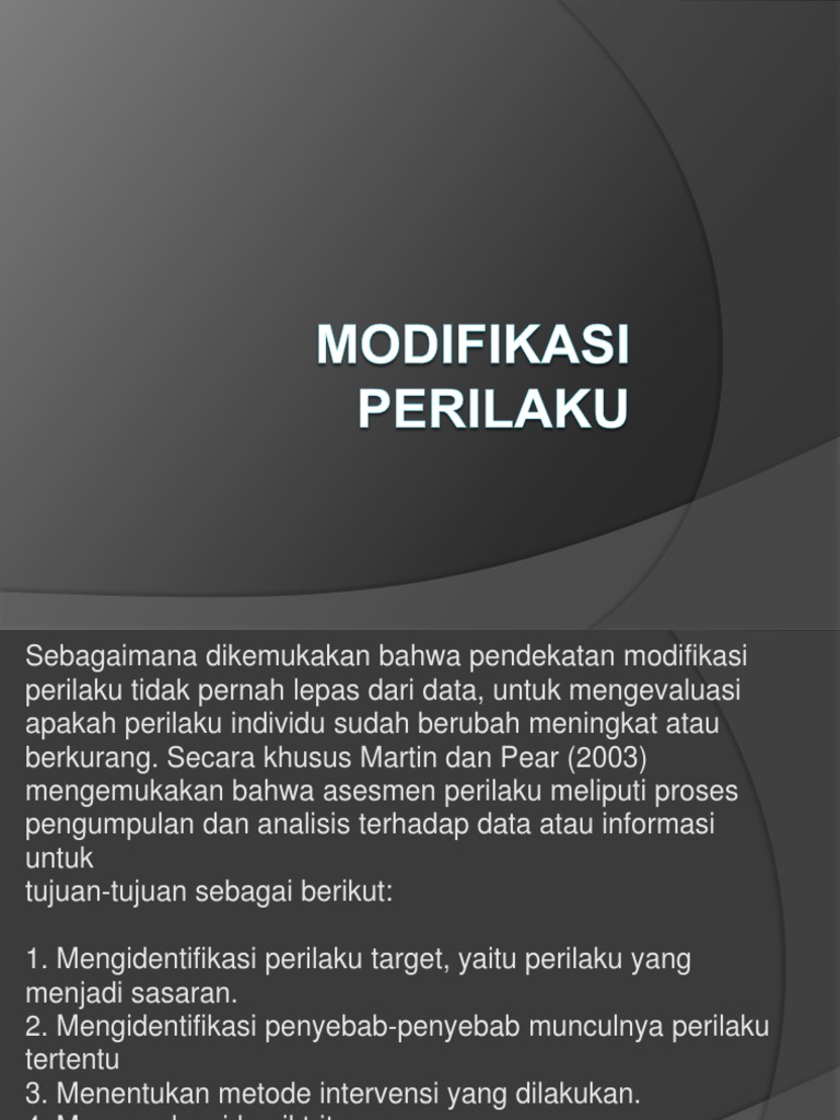 Modifikasi Perilaku