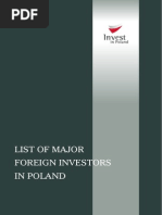 List of Major Foreign Investors in Poland 2011-Comments