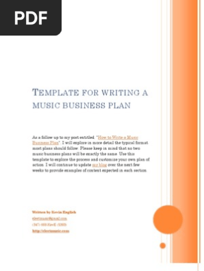 Template for Writing a Music Business Plan