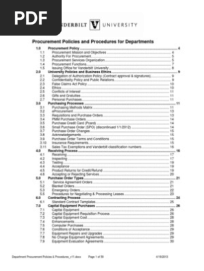 Procurement Policies & Procedures