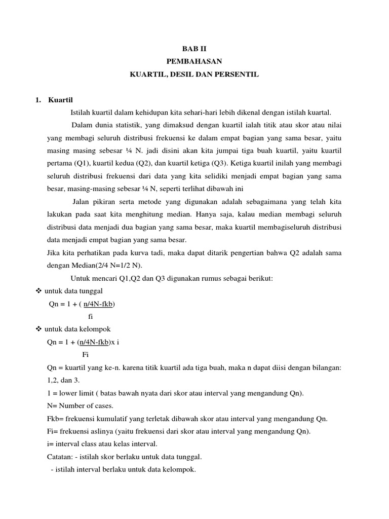 Kuartil Desil Persentil