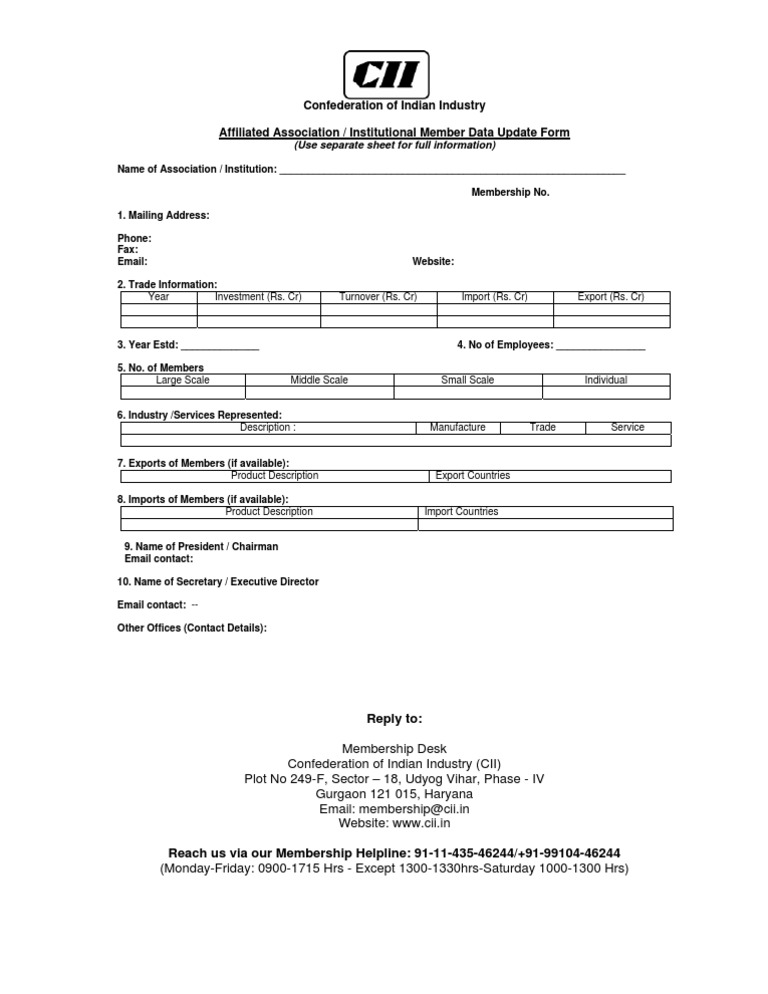 Cii Afficiated Form | PDF | Career & Growth