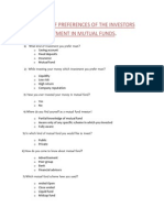 A Study of Preferences of The Investors For Investment in Mutual Funds