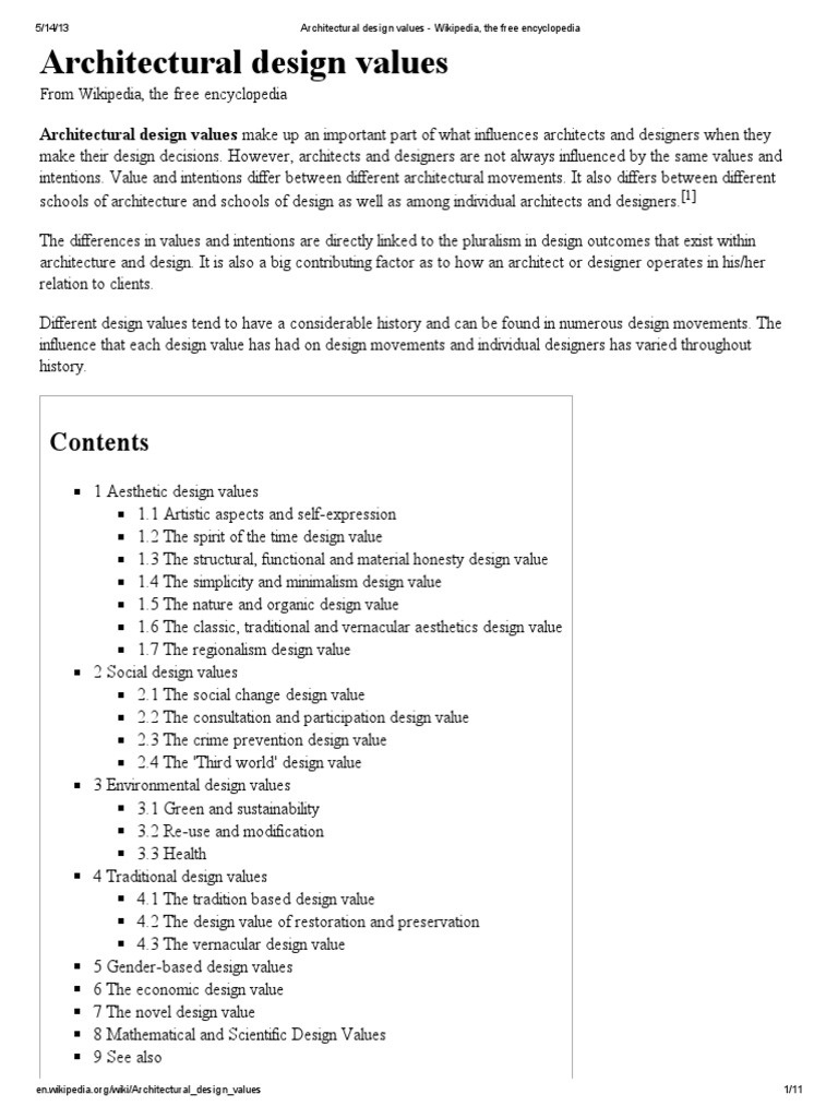 Architectural Design Values - Wikipedia, The Free Encyclopedia | PDF ...