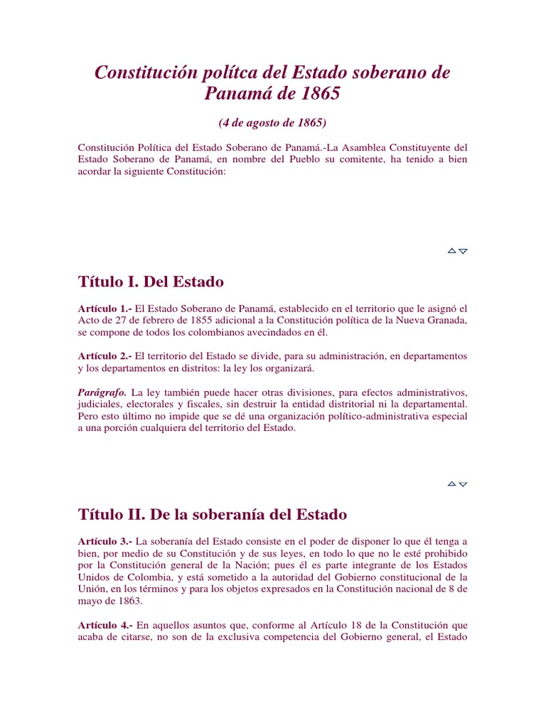 Constitucion de 1865 | PDF | Presidentes de los Estados Unidos ...