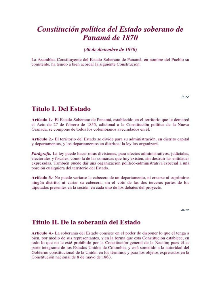Constitucion de 1870 | PDF | Presidentes de los Estados Unidos ...