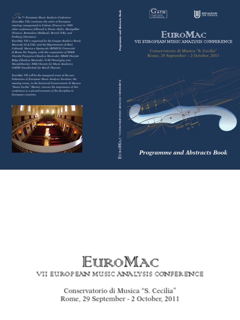 EuroMac, VII European Music Analysis Conference, Programme and Abstracts  Book | PDF | Perception | Performing Arts, image size:768x1024