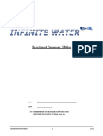 Infinite Water Business Plan Summary Edition 072713