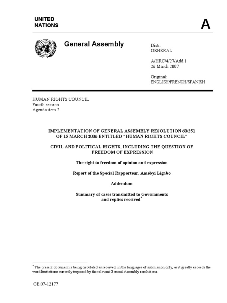 United Nations, PDF, Algeria