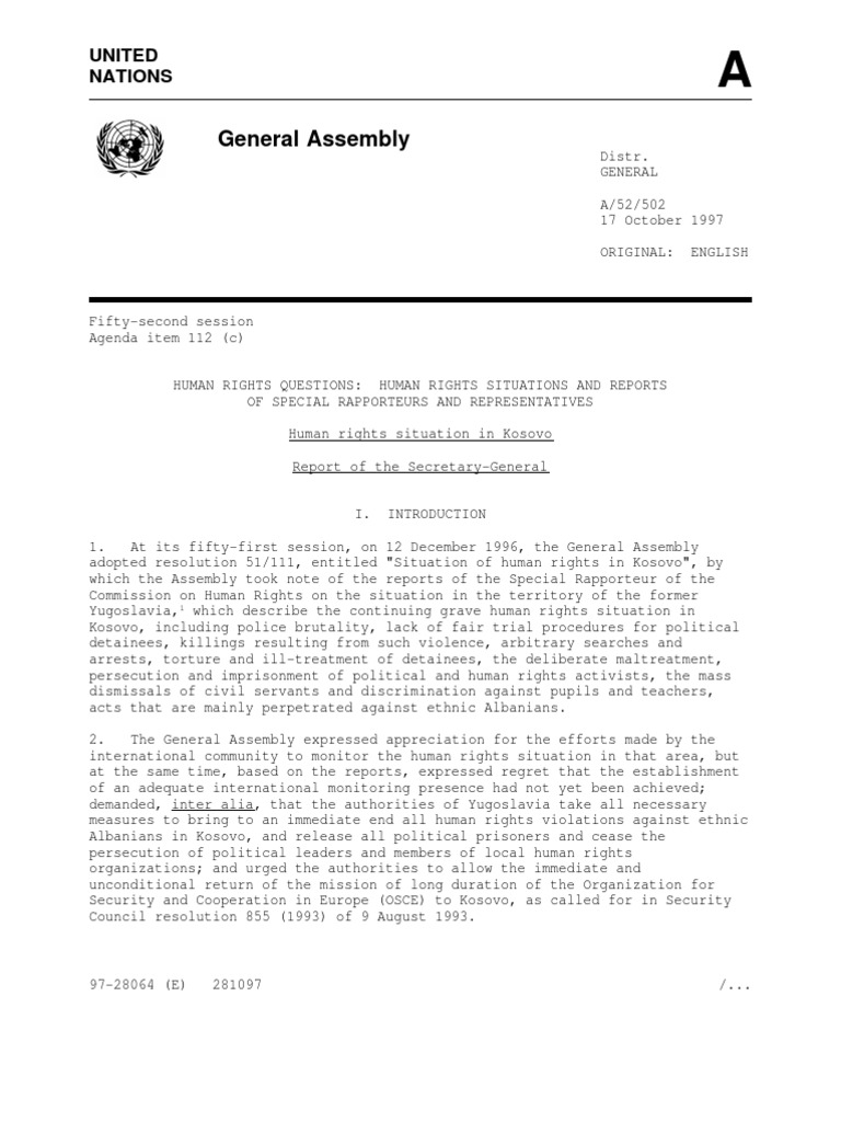 General Assembly: United Nations | PDF | Organization For Security And ...