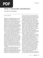 What is Democratic Architecture the Public Life of Buildings