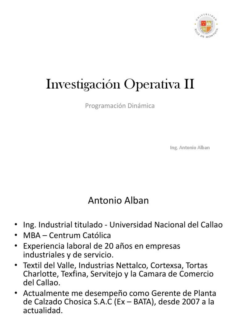 Programacion Dinamica I.pptx Programación dinámica La