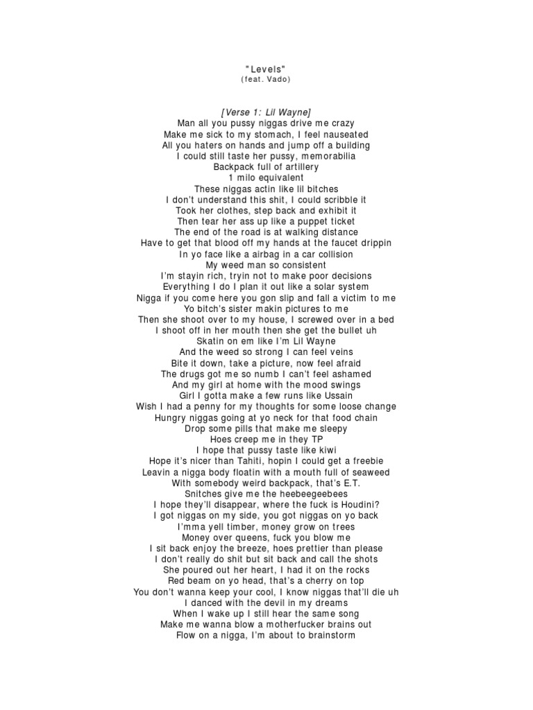 (Verse 1 Lil Wayne) "Levels" PDF Leisure Nature