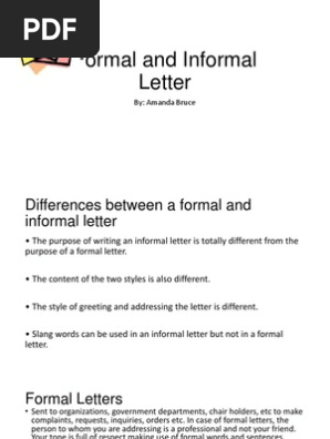 formal and informal letter