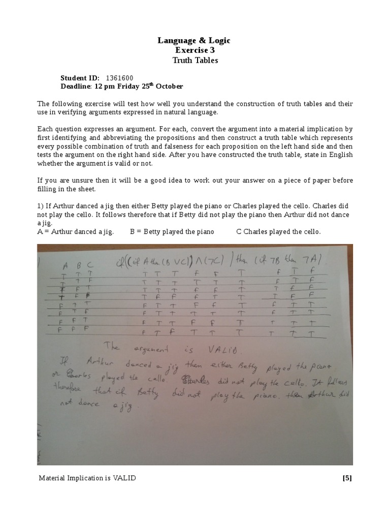 Truth Tables & Argument Validity | PDF