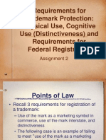 Requirements For Trademark Protection: Physical Use, Cognitive Use (Distinctiveness) and Requirements For Federal Registration