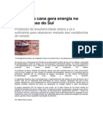 Bagaço da cana gera energia no Mato Grosso do Sul