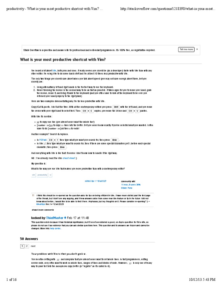 Vim Productivity Tips and Shortcuts | PDF | Computer Programming ...