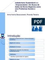 O Empreendedorismo Sustentável e o Processo Empreendedor - Conflito e Negociação