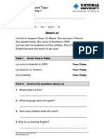 ESL Placement Test 1 2012