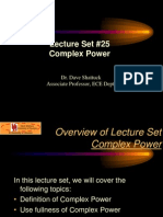 Lecture Set #25 Complex Power: Dr. Dave Shattuck Associate Professor, ECE Dept