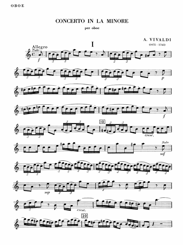 Vivaldi's Oboe Concerto in a Minor