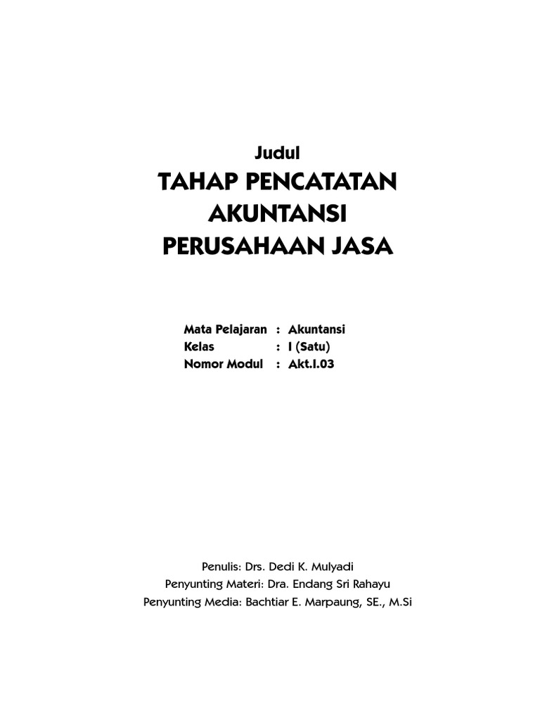Akuntansi Perusahaan Jasa
