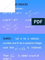 Surds and Indices: I. Laws of Indices: I) A Xa A (A) A (Ab) A B