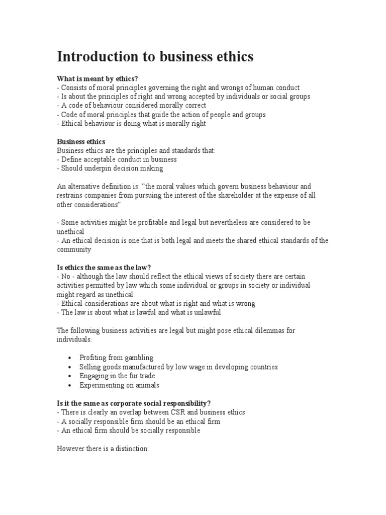 Understanding Business Ethics Principles | PDF | Business Ethics | Morality