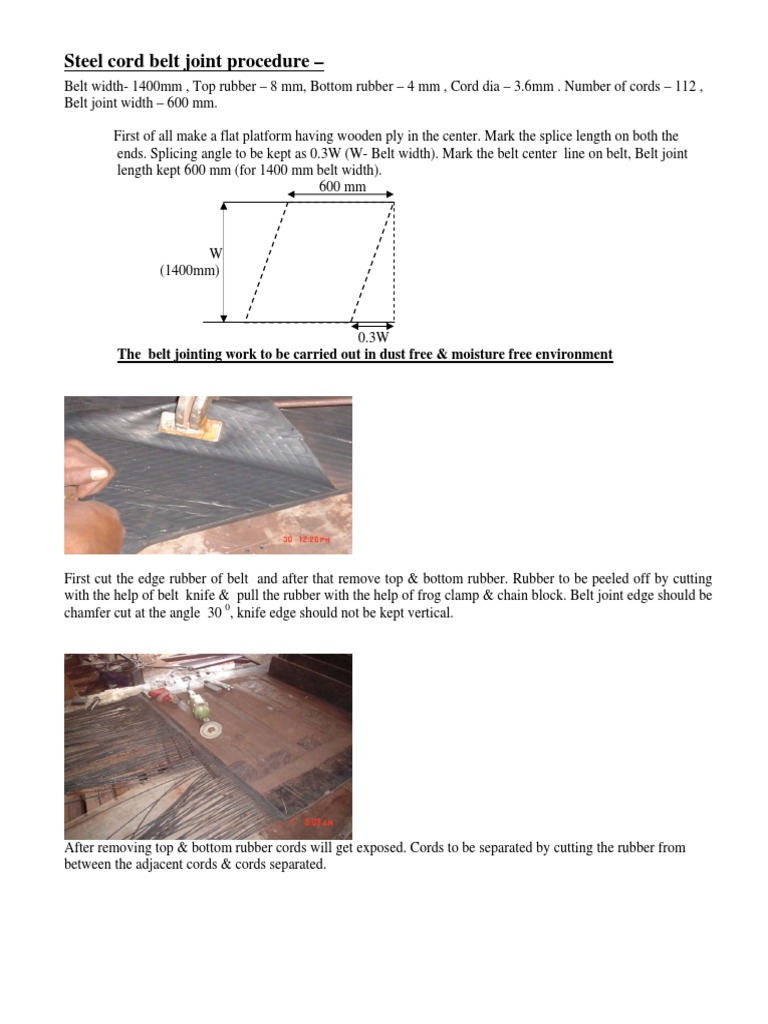 Belt Jointing Procedure PDF Natural Rubber Building Materials