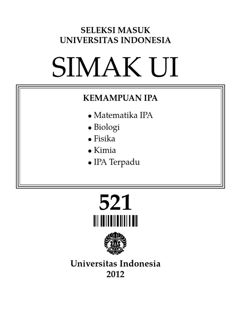 Kemampuan IPA-521, SIMAK UI | PDF | Metode & Bahan Ajar