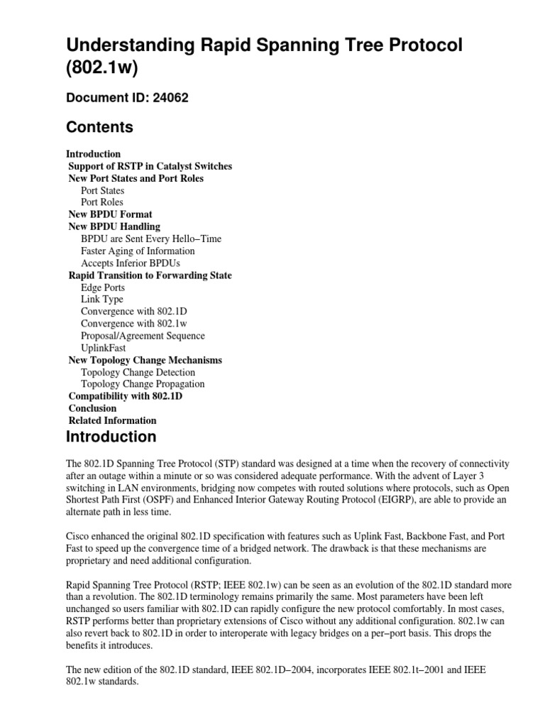 Rapid Spanning Tree Protocol | PDF
