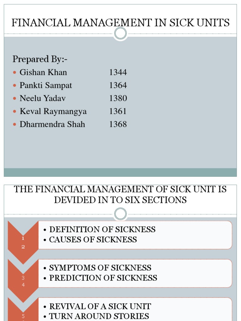 Financial Management of Sick Units | PDF | Technical Analysis | Market ...