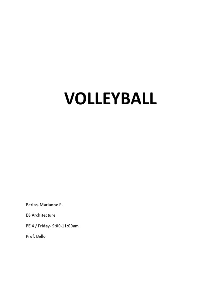 Volleyball PDF Volleyball Athletic Sports
