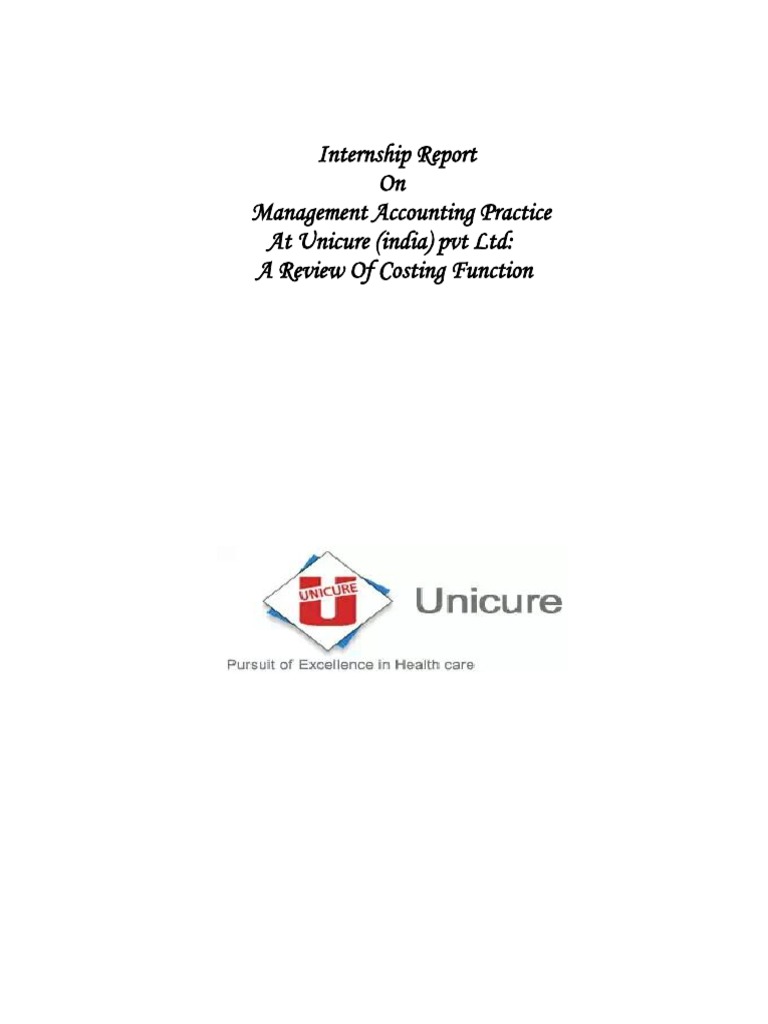 Internship Report Management Accounting Accounting